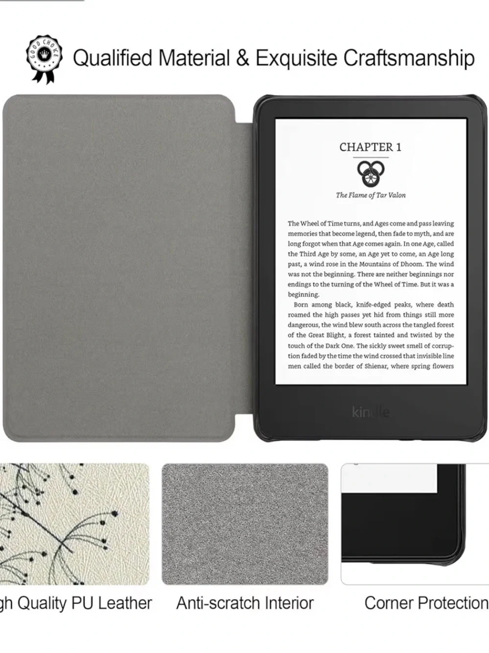 Slim Dandelion Tablet Case with Auto Wake/Sleep - White